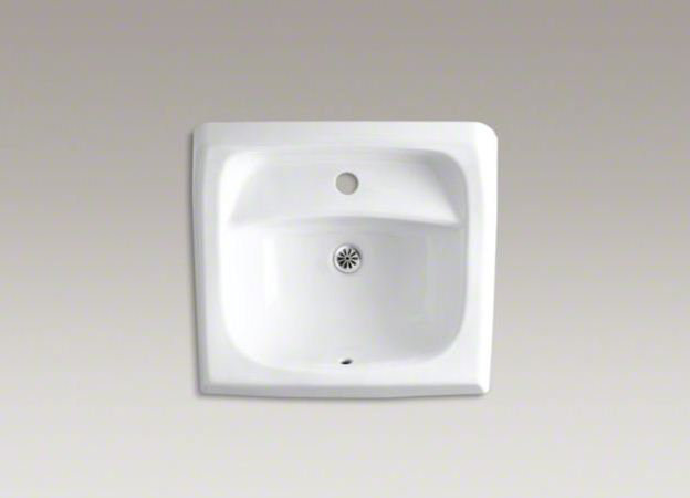 Kingston Vitreous China Rectangular Wall Mount Bathroom Sink with Overflow, White, 8"