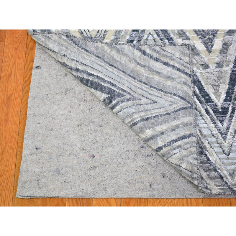 Tapis surdimensionné à motif de chevrons en laine 11 pi 10 po x 15 pi G66387