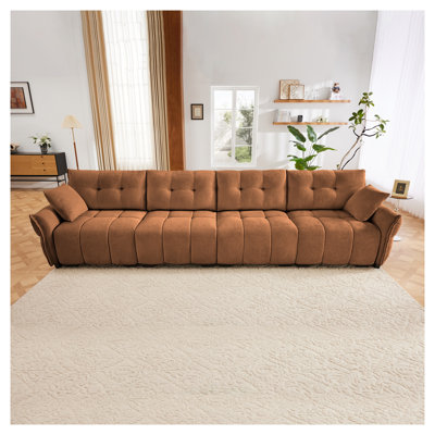 Canapé moderne en chenille 4 places avec coussins décoratifs pour le salon, les appartements et les salons