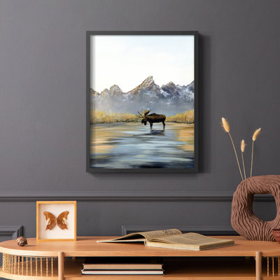 Moose Framed Print - Solid Wood