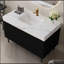 Meuble-lavabo 35,4 po à dessus en pierre frittée avec lavabo encastré-285487381