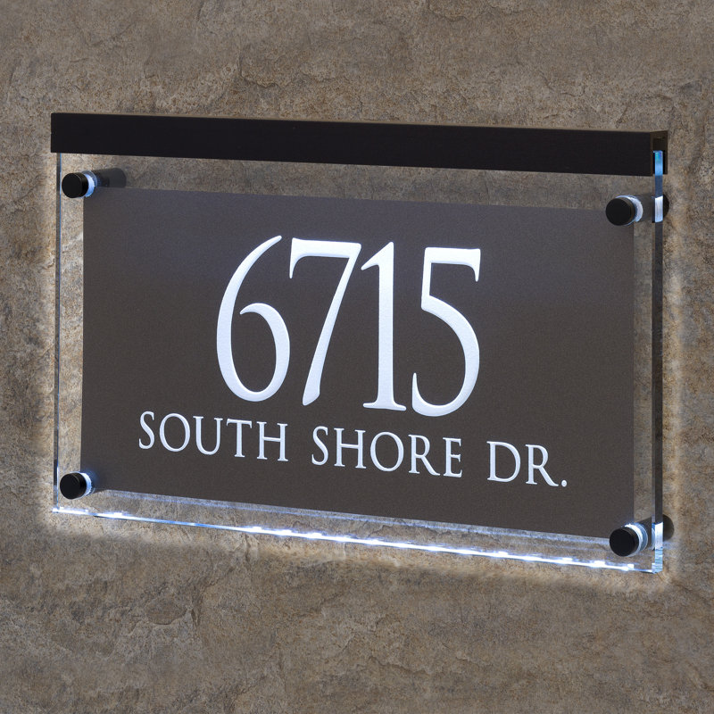 Trajan Engraved 2-Line Address Sign, Black, Yes