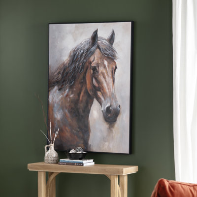 Rustic Horse Framed Canvas Wall Art