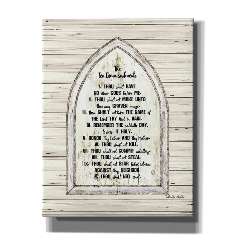 «Abbad Ten Commandments On Canvas» par Cindy Jacobs, reproduction, H 34 po x l 26 po x P 1,5 po