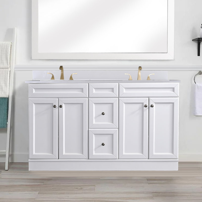 60'' Double Bathroom Vanity with Quartz Top