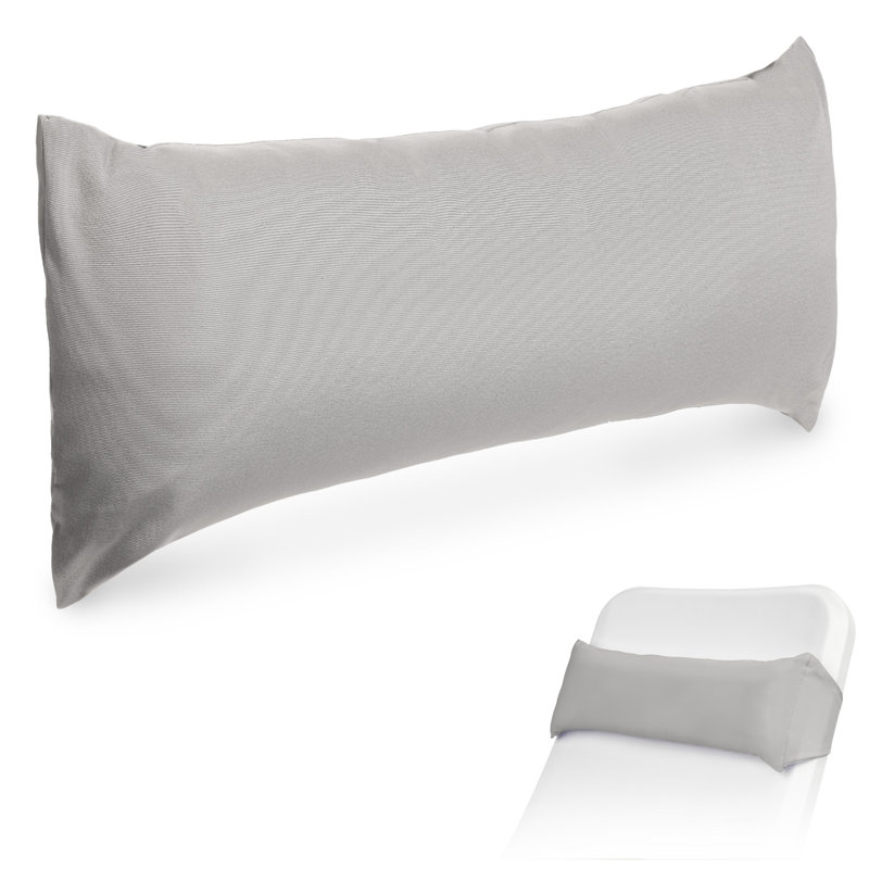 Coast Modern Navy Outdoor Lounge Chair Pillow with Strap - Waterproof Headrest Pillow for Pool Lounger & Patio Chaise Cushion