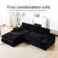 Canapé modulaire à 4 places de style minimaliste moderne, canapé-lit rembourré en forme de L noir de 99 x 69 po, aucun assemblage requis, confortable avec mousse et structure à haute résilience, minimaliste, ensemble de ressorts