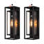 Applique murale d'extérieur 1 lumière H 18 po Polikron Classic, métal noir avec verre propre, du crépuscule à l'aube-1146128356-1178957553-1237663519