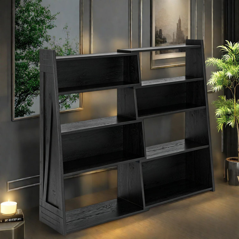 Bibliothèque extensible et réglable avec rangement, 4 niveaux en MDF, style moderne et compact pour la maison