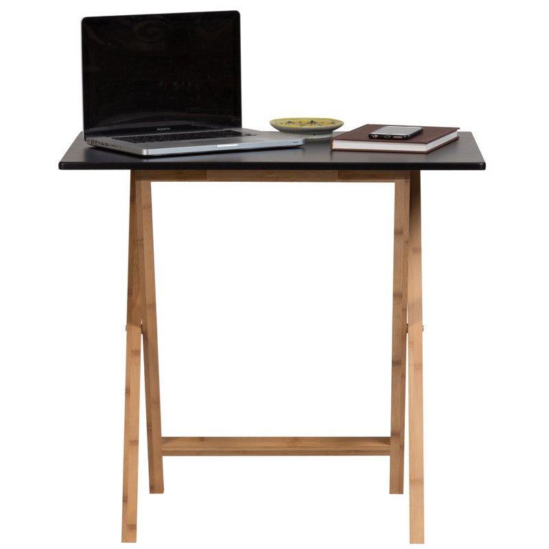 Annakathryn Solid Wood Base Writing Desk, Black