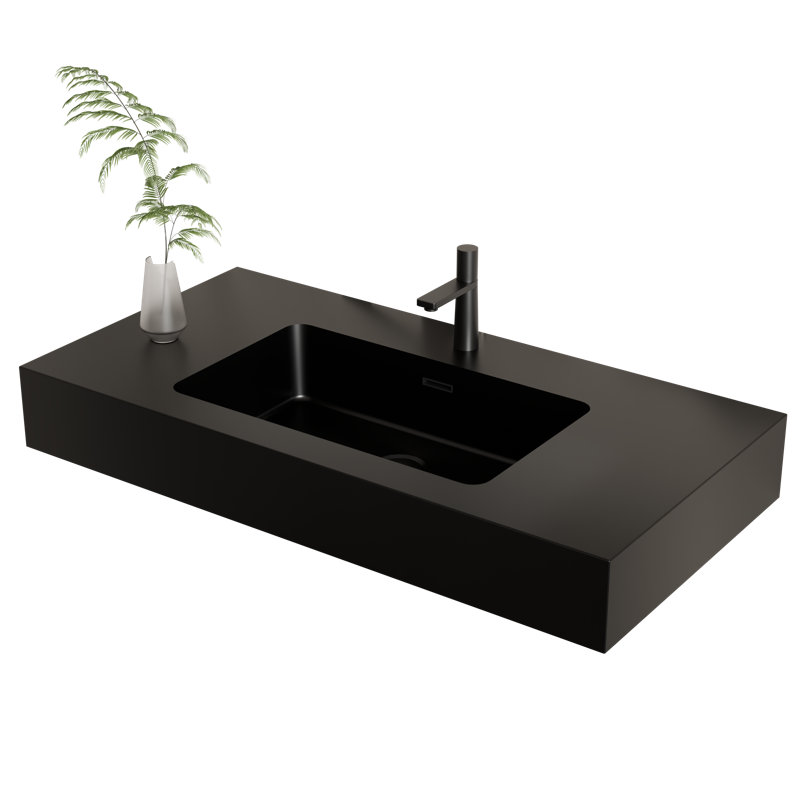 SiK 36 Inch Integrated Sink No Faucet, Black