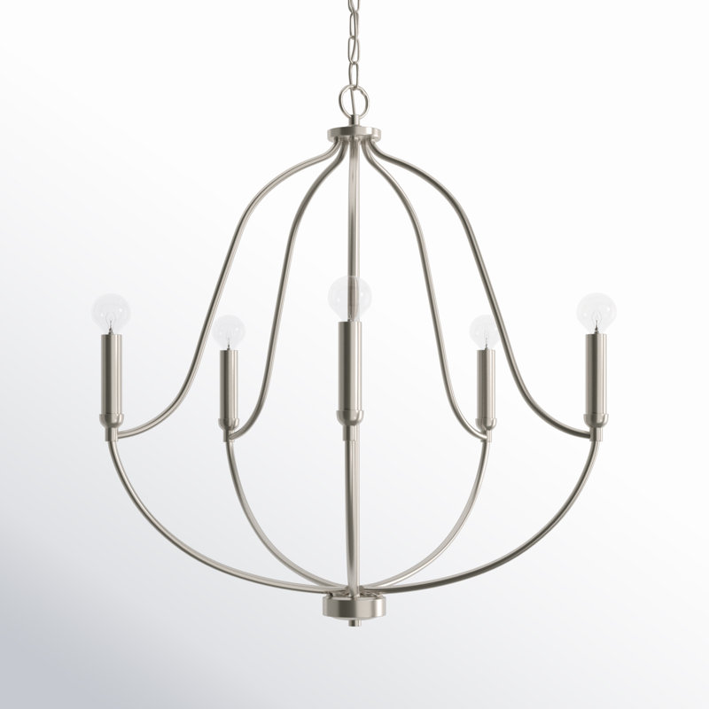 Kanda 5 - Light Dimmable Classic / Traditional Chandelier, Brushed Nickel