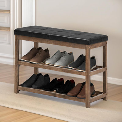 Entryway 3 Tier Wood Shoe Bench, Shoe Rack, Entryway Furniture