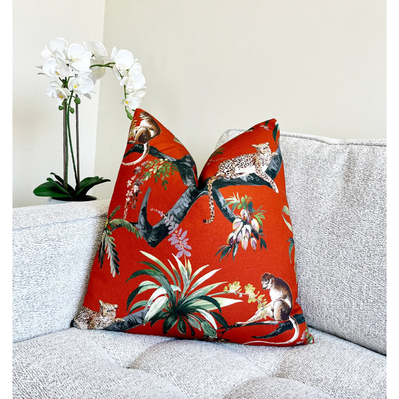 Housse de coussin Jungle, H 20 po x l 20 po, Orange