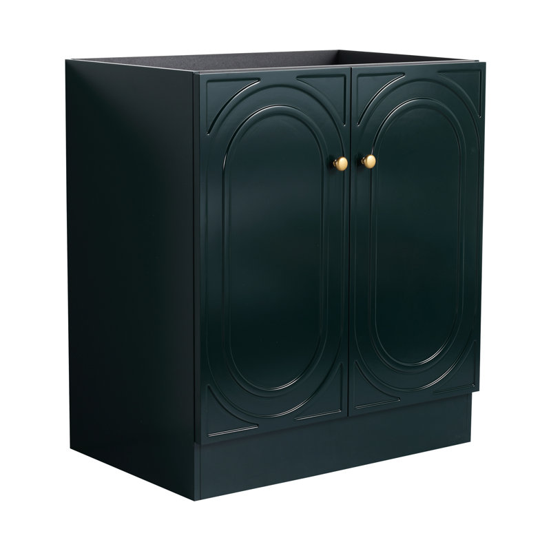 Meuble-lavabo 30 po foncé avec portes à fermeture en douceur et conception d'espace - Meuble-lavabo autoportant moderne