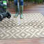 Tapis gris / beige en plastique tissé à la machine Rectangle Iklim-1652934233