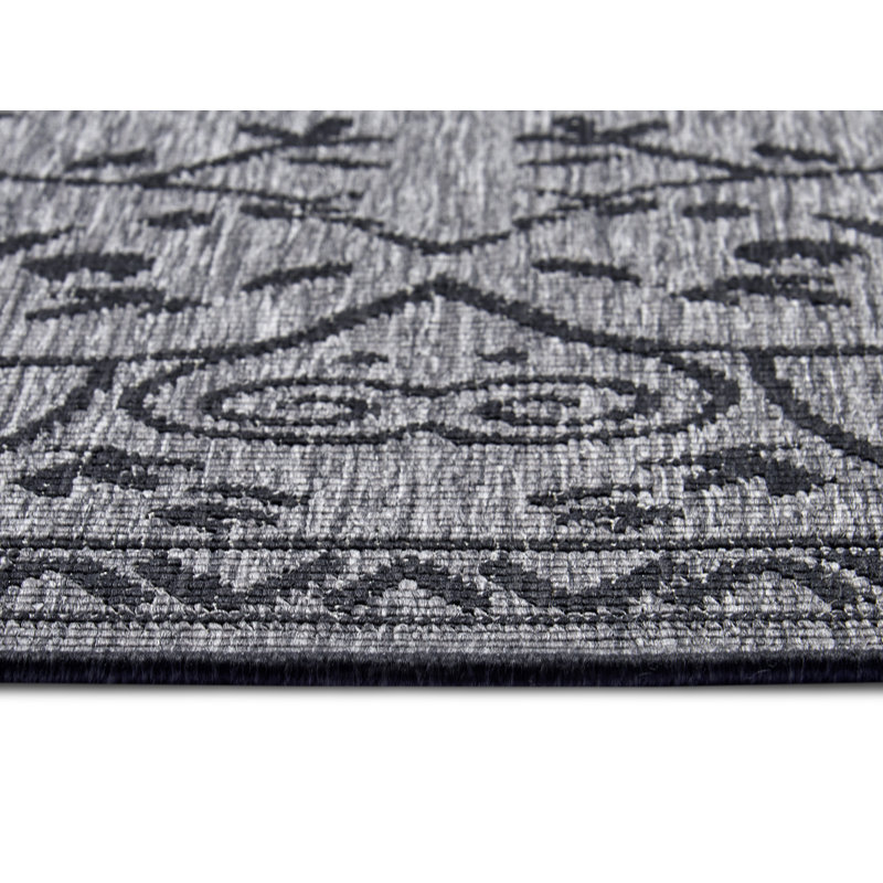 Leyte Flatweave Black Rug, Rectangle 200 x 290cm