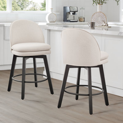 Tabouret de comptoir pivotant rembourré Mckenli