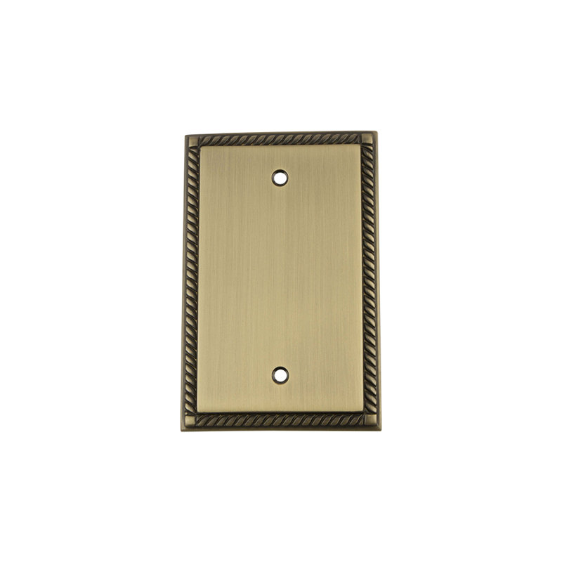 Rope Blank Wall Plate, Antique Brass