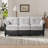 77"Wide Modern Double Layered Chenille and PU Power Recliner Sofa 3 Seater Couch with USB and Type-C Ports,Gray-120843448