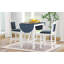 Ensemble de table de salle à manger 3 pièces en bois à hauteur de comptoir avec abattant et 2 chaises rembourrées pour petit espace-129598278-129598282-129598279-129598274