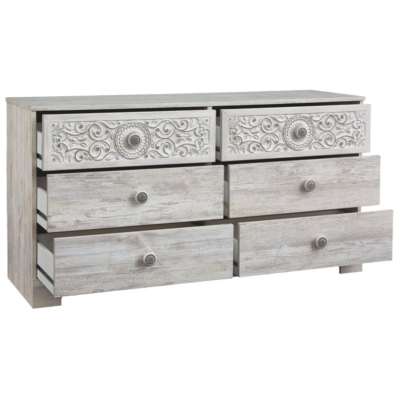 Commode double 6 tiroirs Hoang, Blanc
