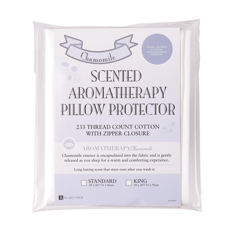 Standard White Cotton Aromatherapy Pillow Protector