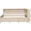 Lit de jour pleine grandeur avec options de rangement et 3 tiroirs, finition lait antique blanc, structure en bois pour des tablettes à long terme et solidité de la fabrication-389729234