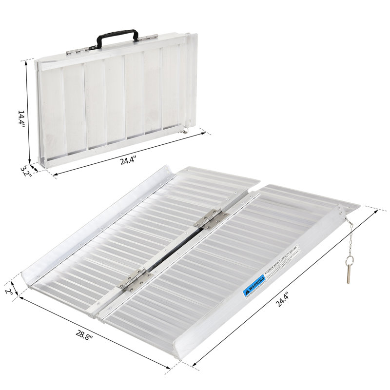 HomCom Metal Foldable 27.56'' L Threshold Ramp