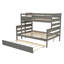 Lit superposé simple au-dessus de double en bois avec lit gigogne simple Wood-481587587