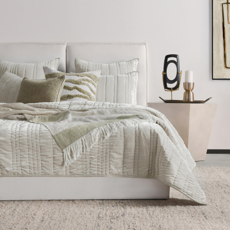 Talara Hand Woven Blanket, Green/Natural