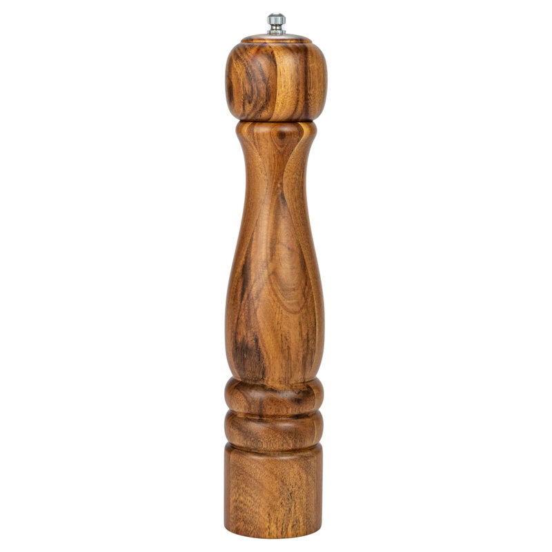 Natural Acacia Wood Salt and Pepper Mill with Metal Grinder