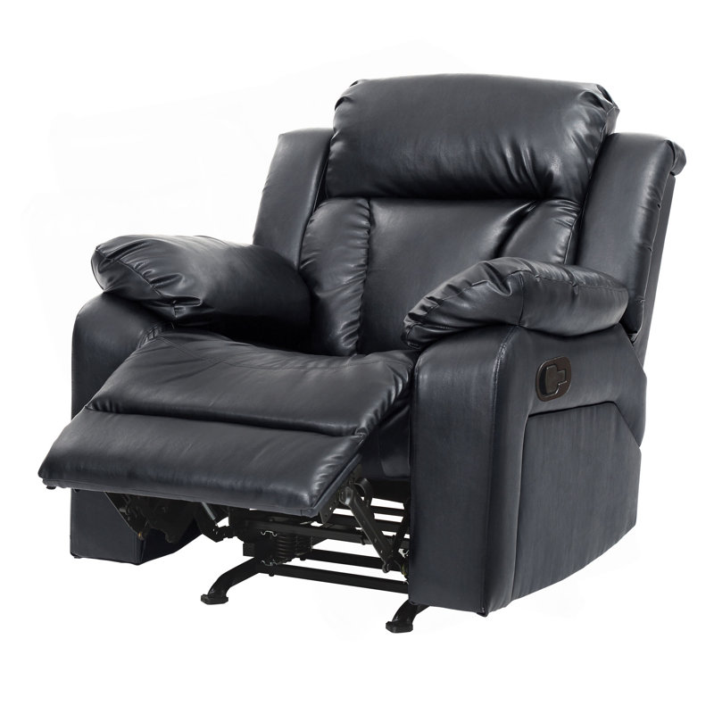 Élégant fauteuil inclinable rembourré noir, Noir