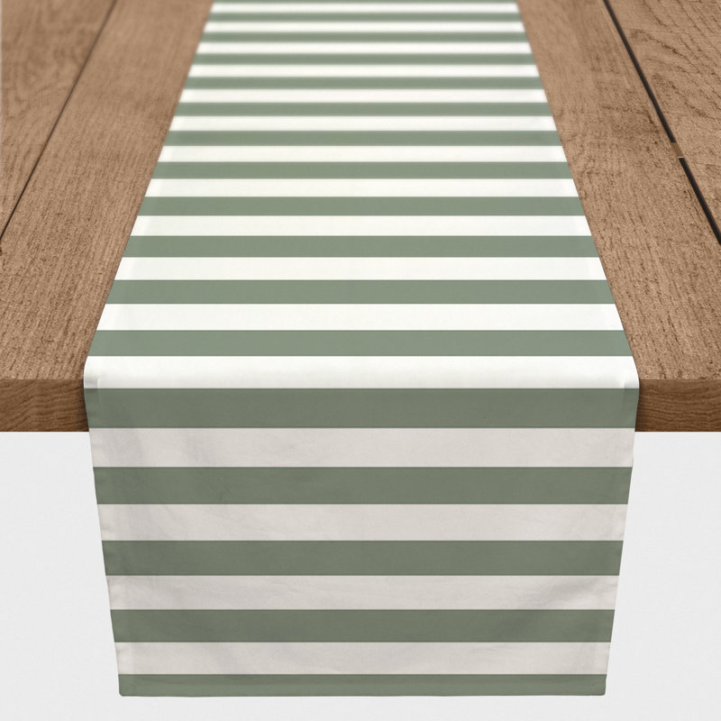 Chemin de table Chelene, P 16 po x L 90 po, Vert, Rayé