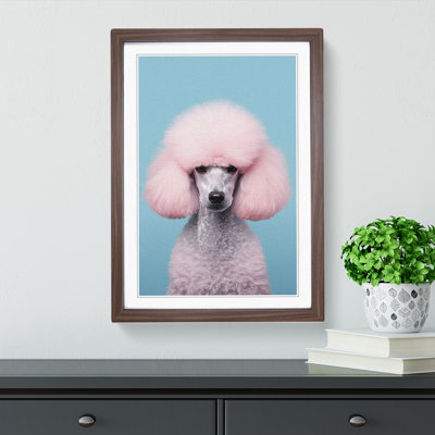 Poodle Minimalism No.2 - Single Picture Frame Print on Wood