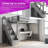 Unarosel Twin Size Solid Wood Loft Bed With Built-in Wardrobe Storage Shelves & Stairs-744366977-744366978