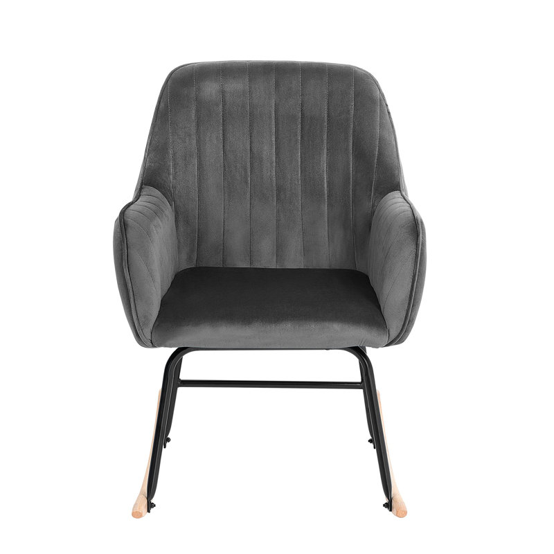 Ines Upholstered Rocking Chair, Grey