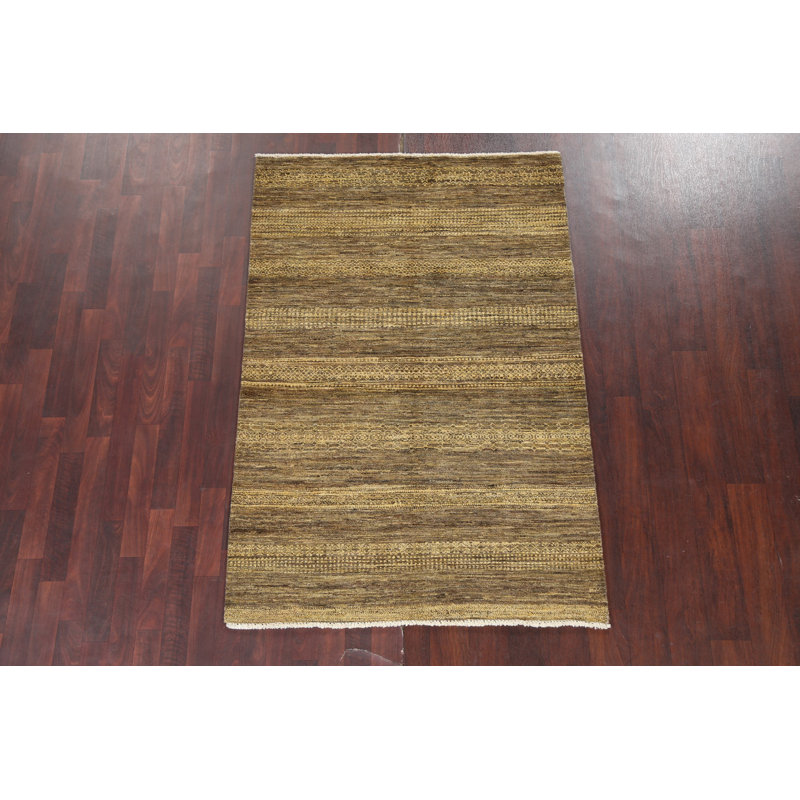 Tapis oriental rayé Gabbeh 4 x 6
