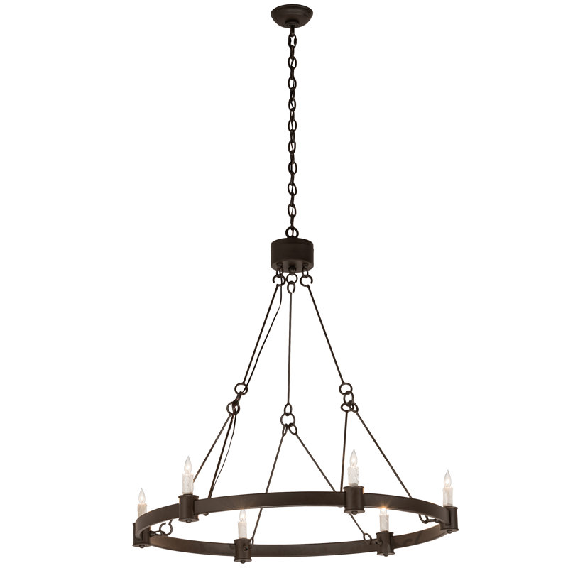 Lustre classique à 6 lumières en roue de chariot Tekeisha