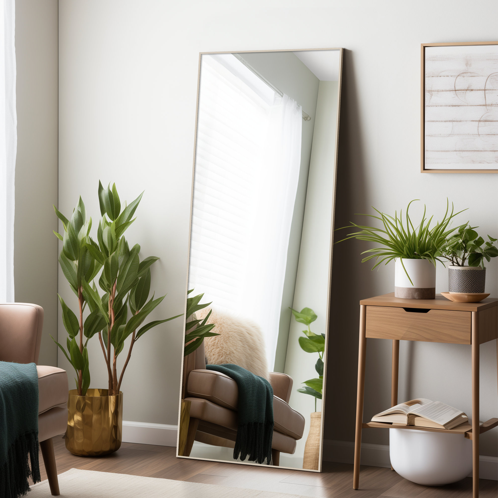 Balfour Modern Full Length Mirror Mistana Finish: Beige