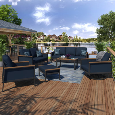 Townsend 7 - Person Outdoor Seating Group with Sunbrella Cushions by Birch Lane