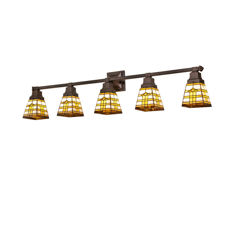 51" Wide Arrowhead Mission 5 Light Vanity Light