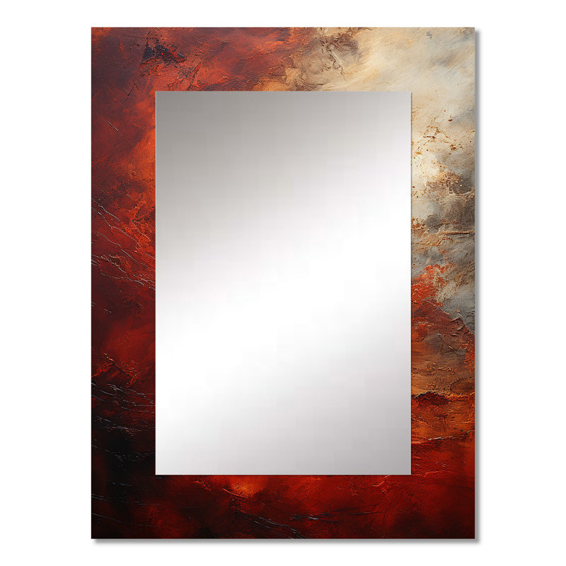 Marron Mars mystère de la planète - notre miroir décoratif système solaire, miroir mural rouge, impression d'art en métal