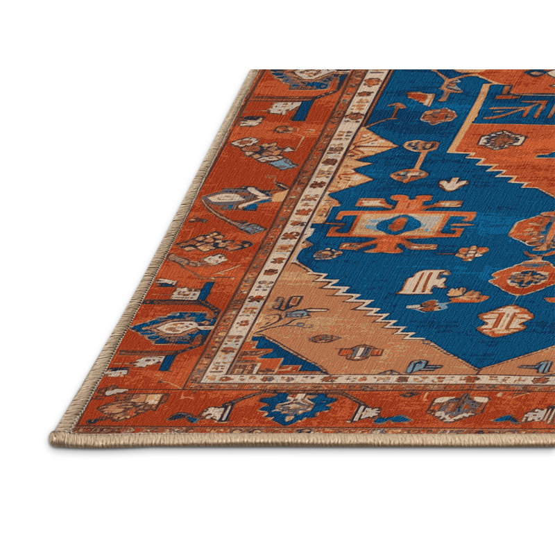 Tapis brun Tabriz lavable à la machine, Rectangulaire 8 pi x 12 pi