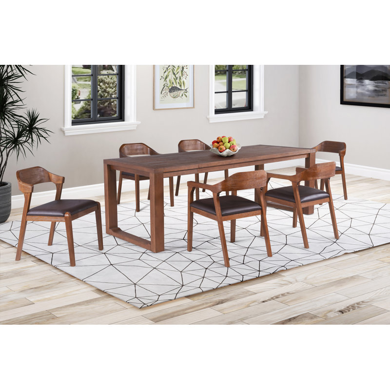 Aybri 6 - Person Solid Wood Top Four Leg Dining Set