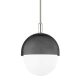 Nyack - 1 Light Small Pendant - Aged Brass/Black Finish