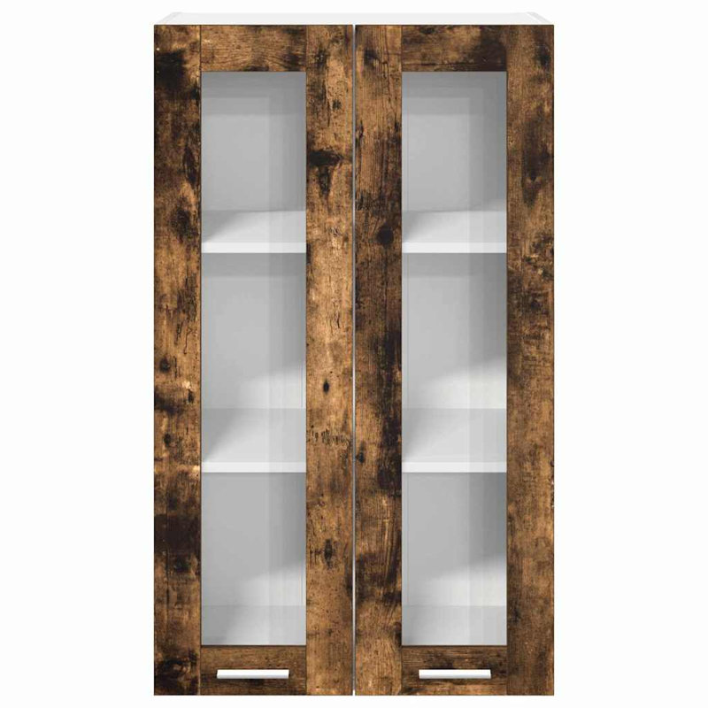 Vidaxl Hanging Cabinet With Storage Riga Artisan Oak 60 X 31 X 100 Cm, 100cm H x 60cm W x 31cm D, Smoked Oak