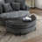 Upholstered Barrel Chair With Ottoman-100891574