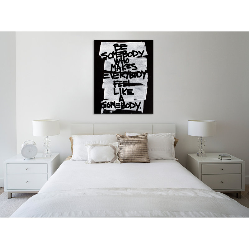 "Be Somebody", toile tendue par Kent Youngstrom, H 40 po x l 32 po x P 1,5 po