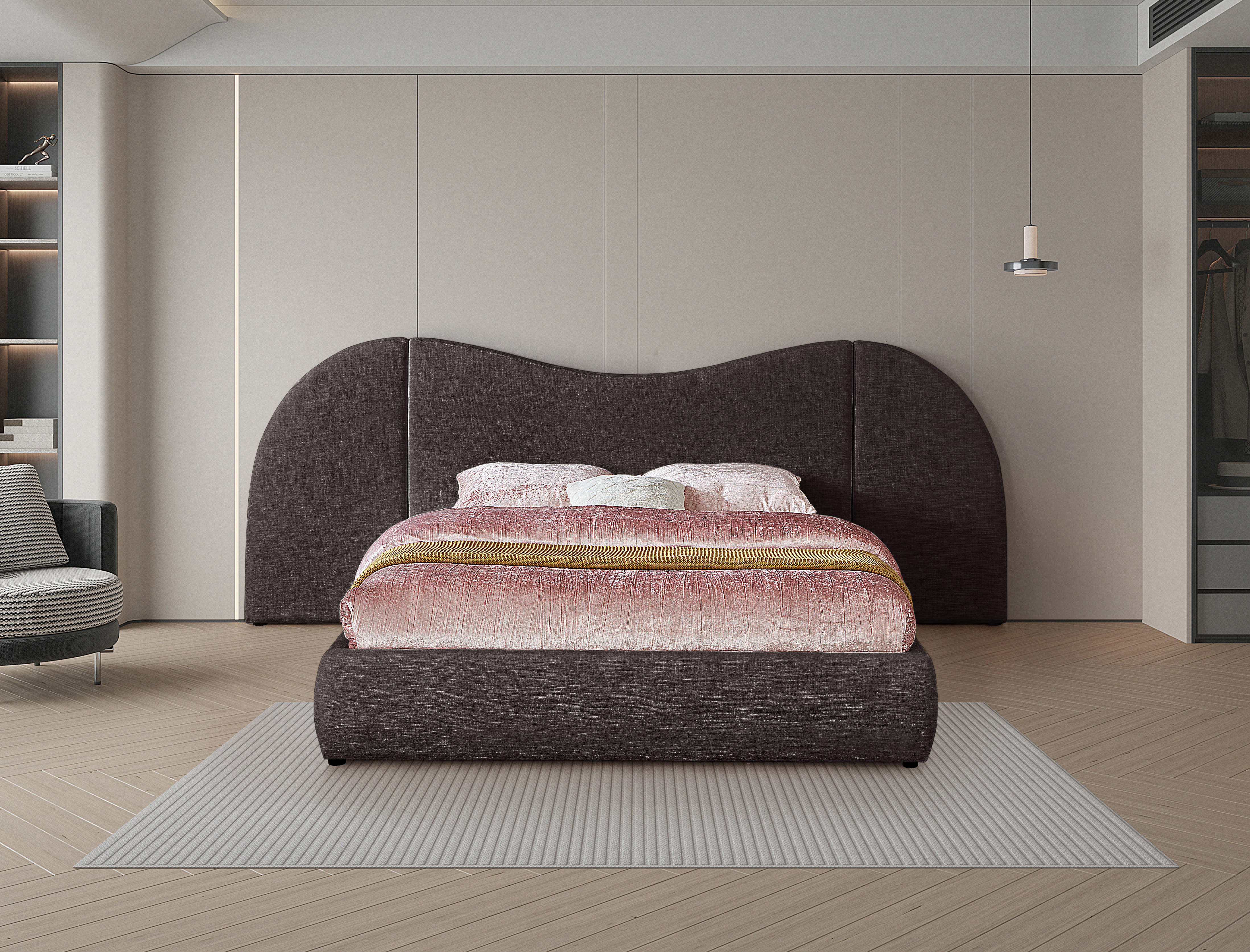 Hyrup Upholstered Panel Bed | Luxurious Linen Comfort